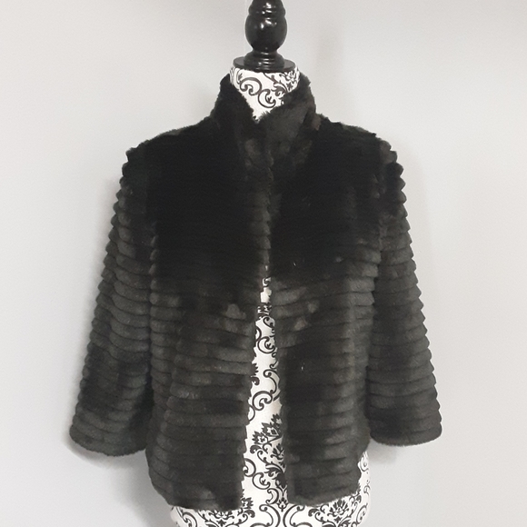 Express Jackets & Blazers - Express Black Faux Fur Coat Sz M